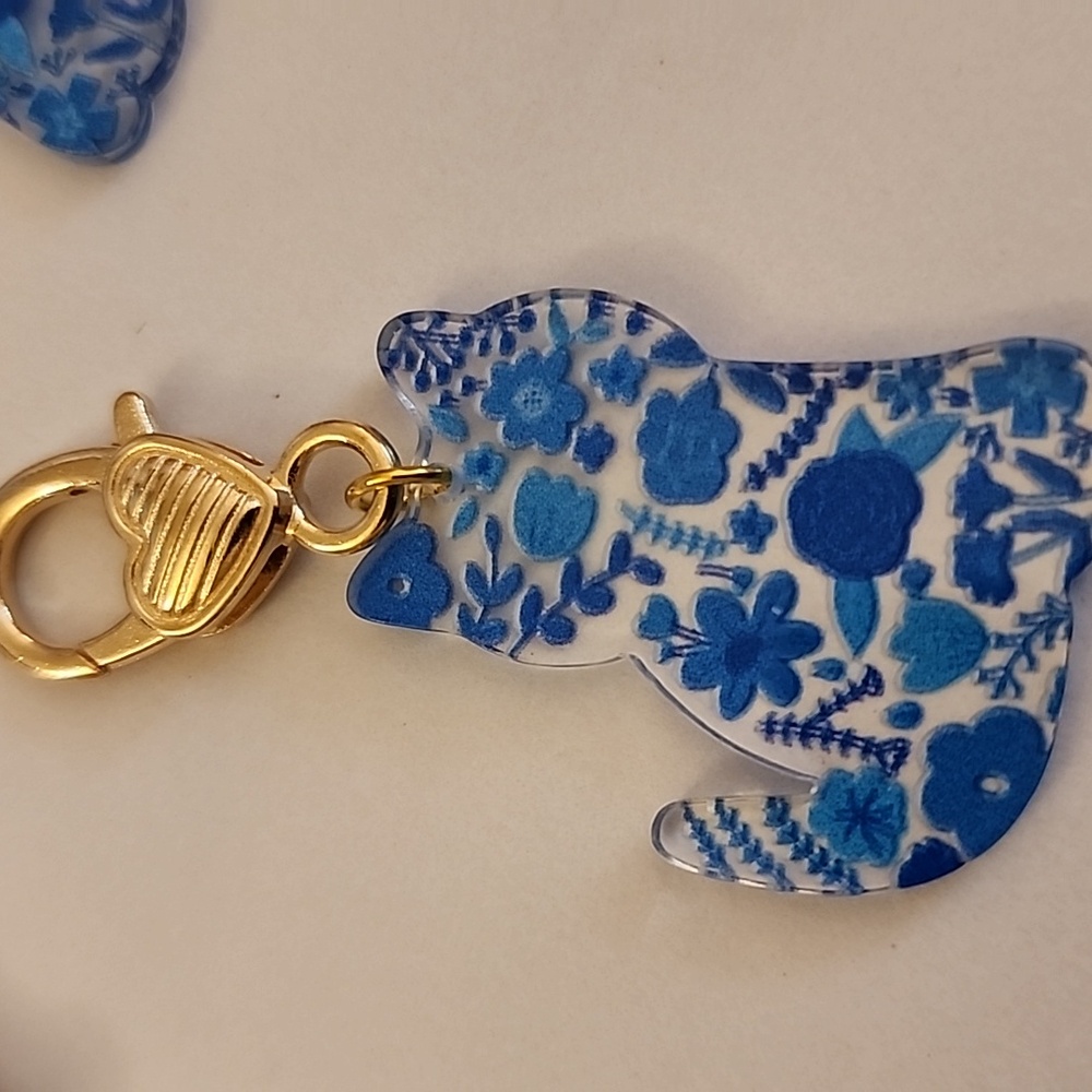 CAT  ZIPPER Pull purse charm Or Charm bracelet Lobster claw clip closure